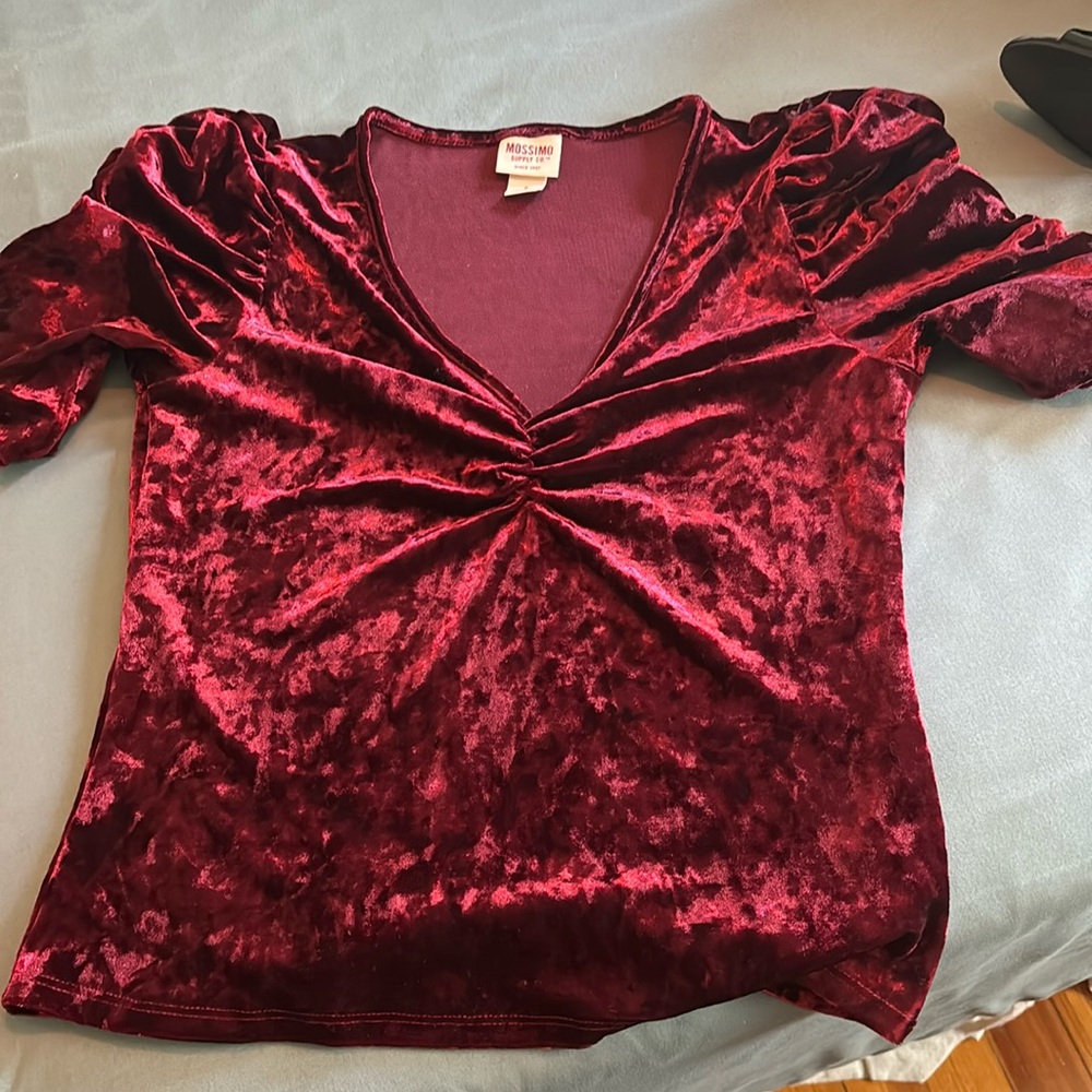 Velvet burgundy top